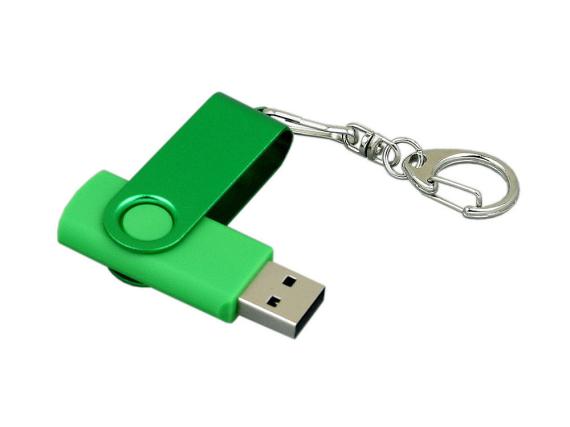 USB 2.0- флешка промо на 8 Гб с поворотным механизмом и однотонным металлическим клипом