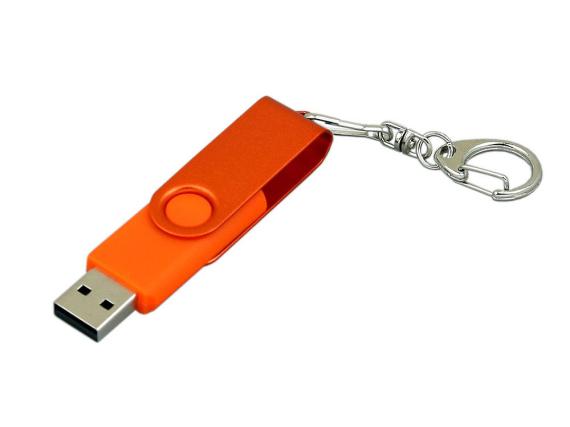 USB 3.0- флешка промо на 64 Гб с поворотным механизмом и однотонным металлическим клипом