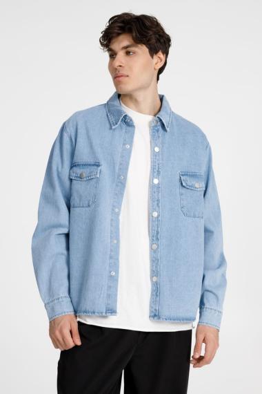 Куртка джинсовая O3, голубая, размер 3XL/4XL