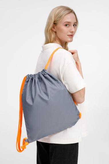 Рюкзак B3, серый с оранжевыми лямками