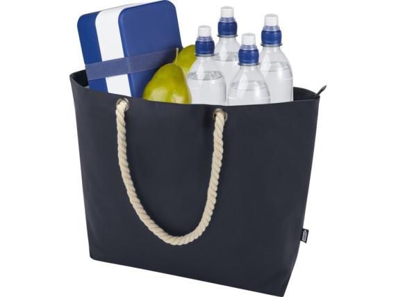 Пляжная сумка-холодильник Panama GRS из переработанных материалов с ручками-шнурками