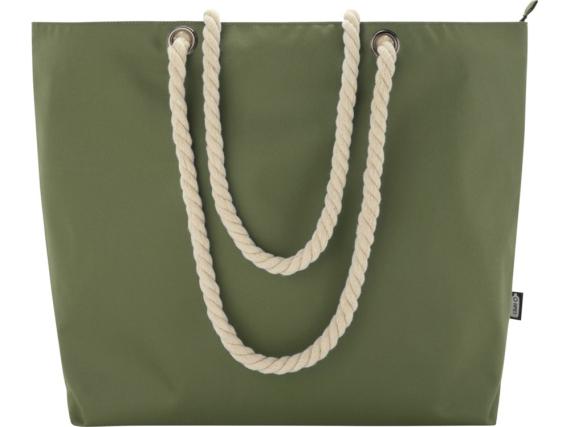 Пляжная сумка-холодильник Panama GRS из переработанных материалов с ручками-шнурками