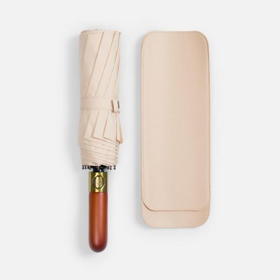 Зонт складной Cloudburst в подарочной упаковке, бежевый