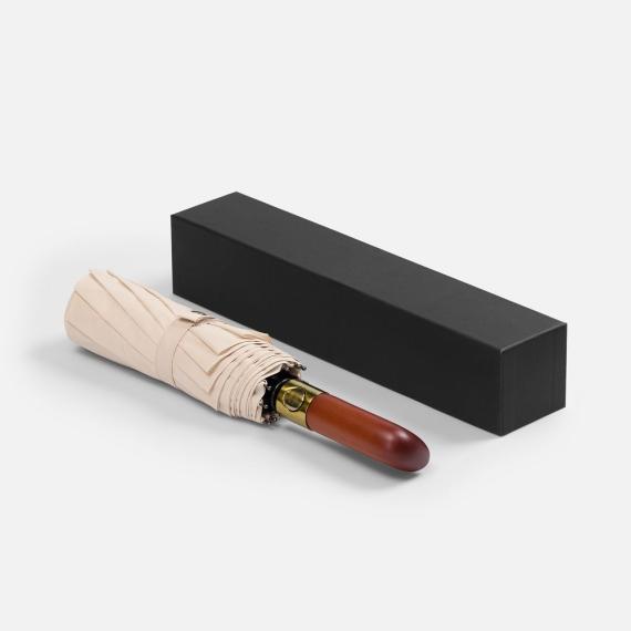 Зонт складной Cloudburst в подарочной упаковке, бежевый