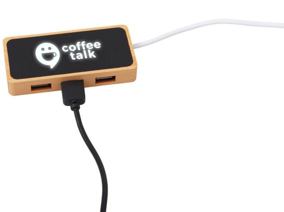 USB хаб с подсветкой лого «Reedia S5», 3*USB, 1*Type C