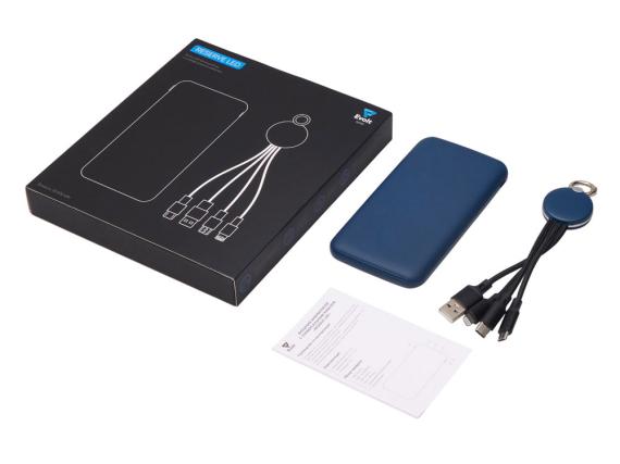 Набор из внешнего аккумулятора и универсального кабеля с подсветкой лого «Reserve LED», 10000mAh