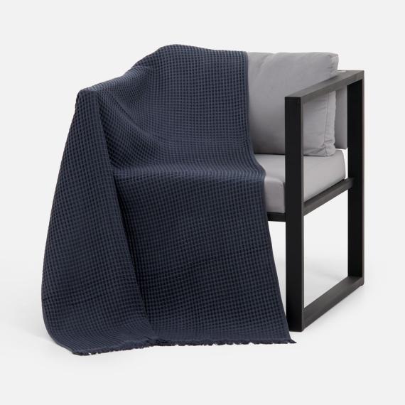 Плед вафельный Elenglect, темно-серый