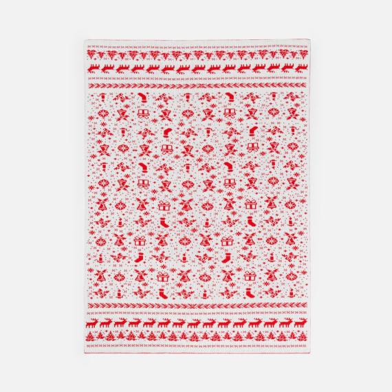 Плед Holidale, красный с молочным