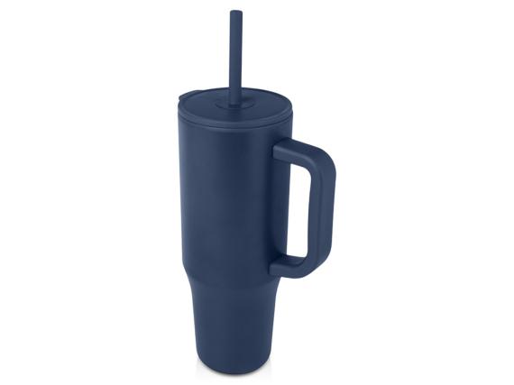 Герметичная термокружка «Brady» с силиконовой трубочкой, переработанная сталь, 900 мл