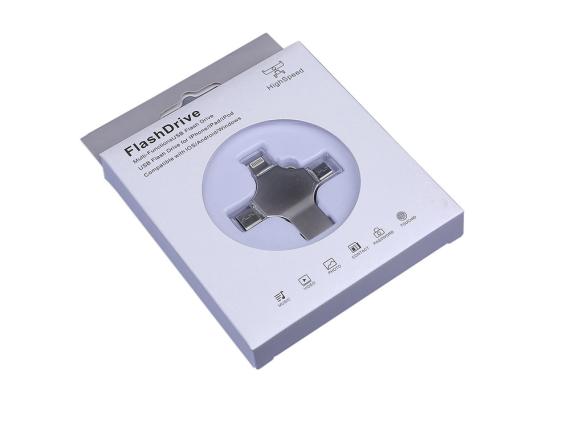 USB 3.0-флешка на 64 Гб 4-в-1 с разъемами Micro USB, Type-C и Lightning