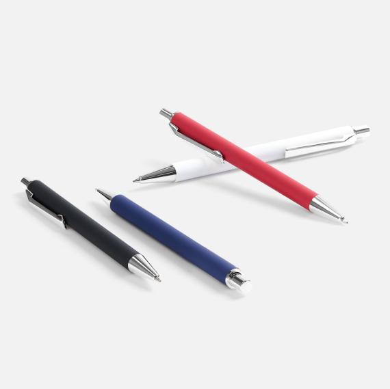 Ручка шариковая Lobby Soft Touch Chrome, красная