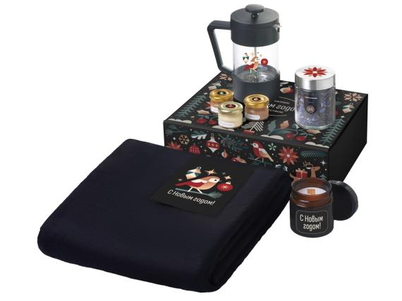 Подарочный набор «Re:Moments» с пледом, френчпрессом и медом