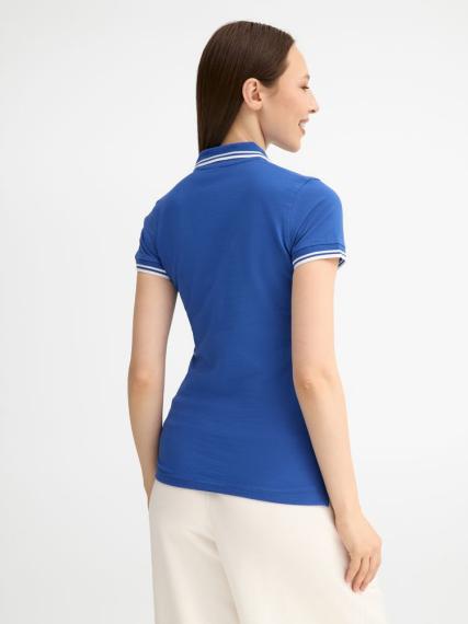 Рубашка поло женская Pasadena Women 200 с контрастной отделкой ярко-синяя с белым, размер S