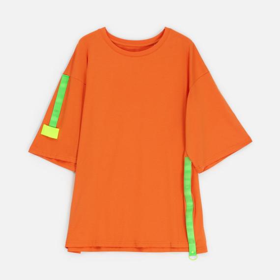 Футболка унисекс оверсайз Street Vibes, оранжевая, размер XS/S