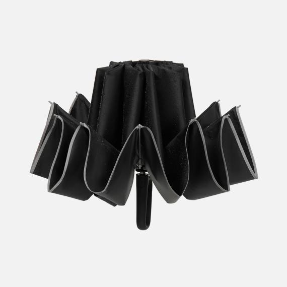 Зонт обратного сложения с ручкой-карабином Foldberry, черный