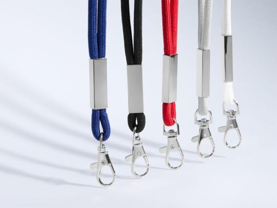 Шнурок для бейджа Tube Metal, белый