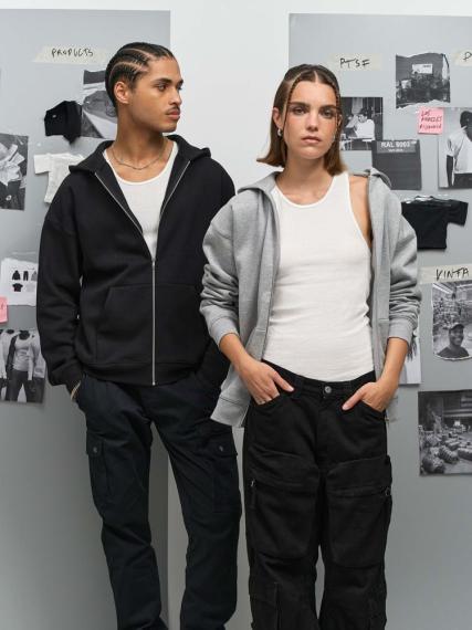 Толстовка унисекс на молнии Jelo, черная, размер XS