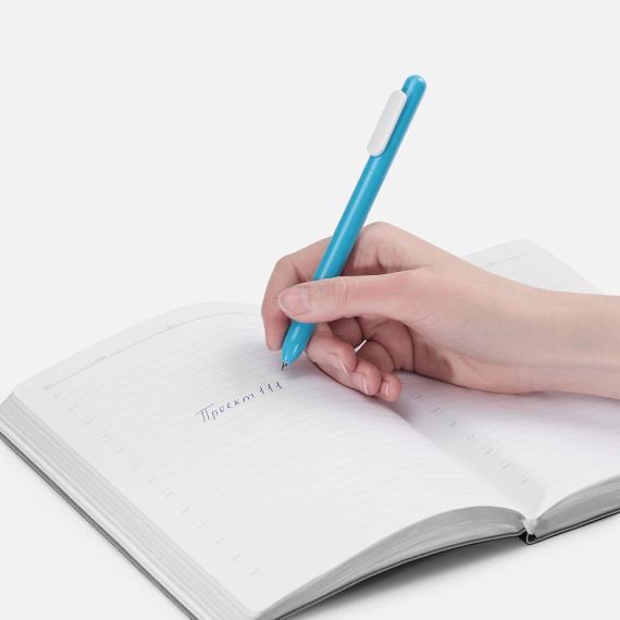 Ручка шариковая Swiper, голубая с белым