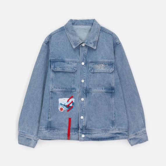 Куртка джинсовая O2, голубая, размер 3XL/4XL